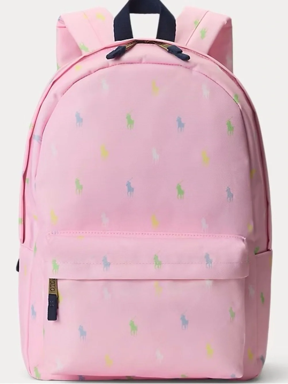 New Polo Ralph Lauren Canvas All Over Print Pony Logo Backpack Pink Lunchbox Set